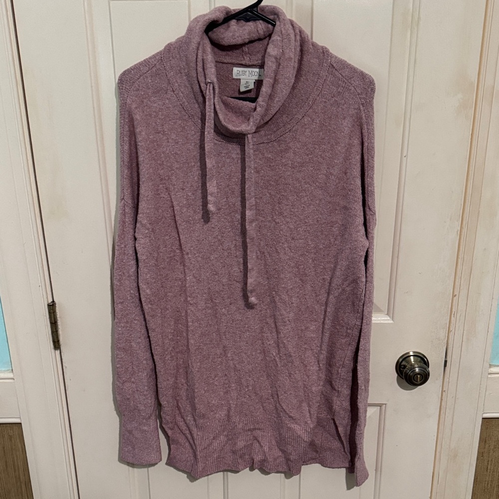 Ruby Moon Cozy Cowl Neck Sweater - Dusty Pink